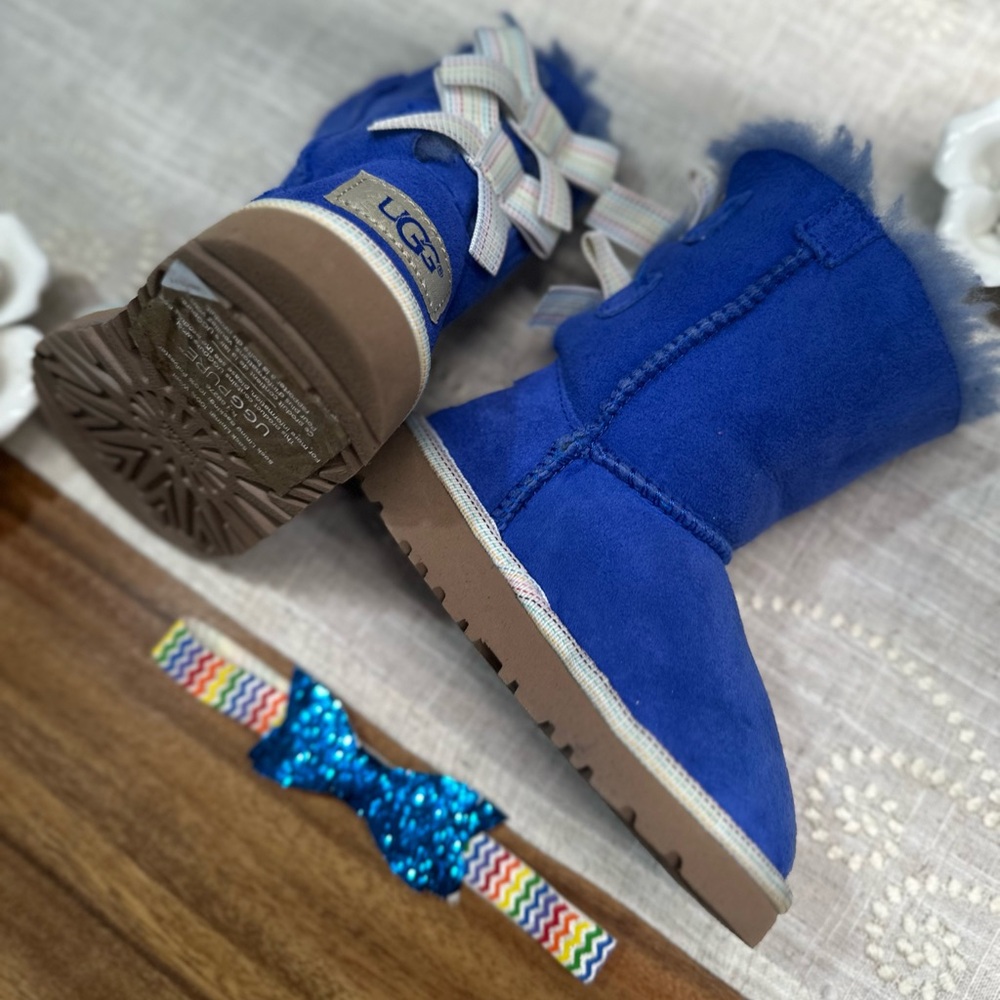 UGGS BAILEY BOW BLUE GIRLS TODDLER SZ 6 BRAND NEW 100% AUTHENTIC NO BOX - Picture 4 of 12